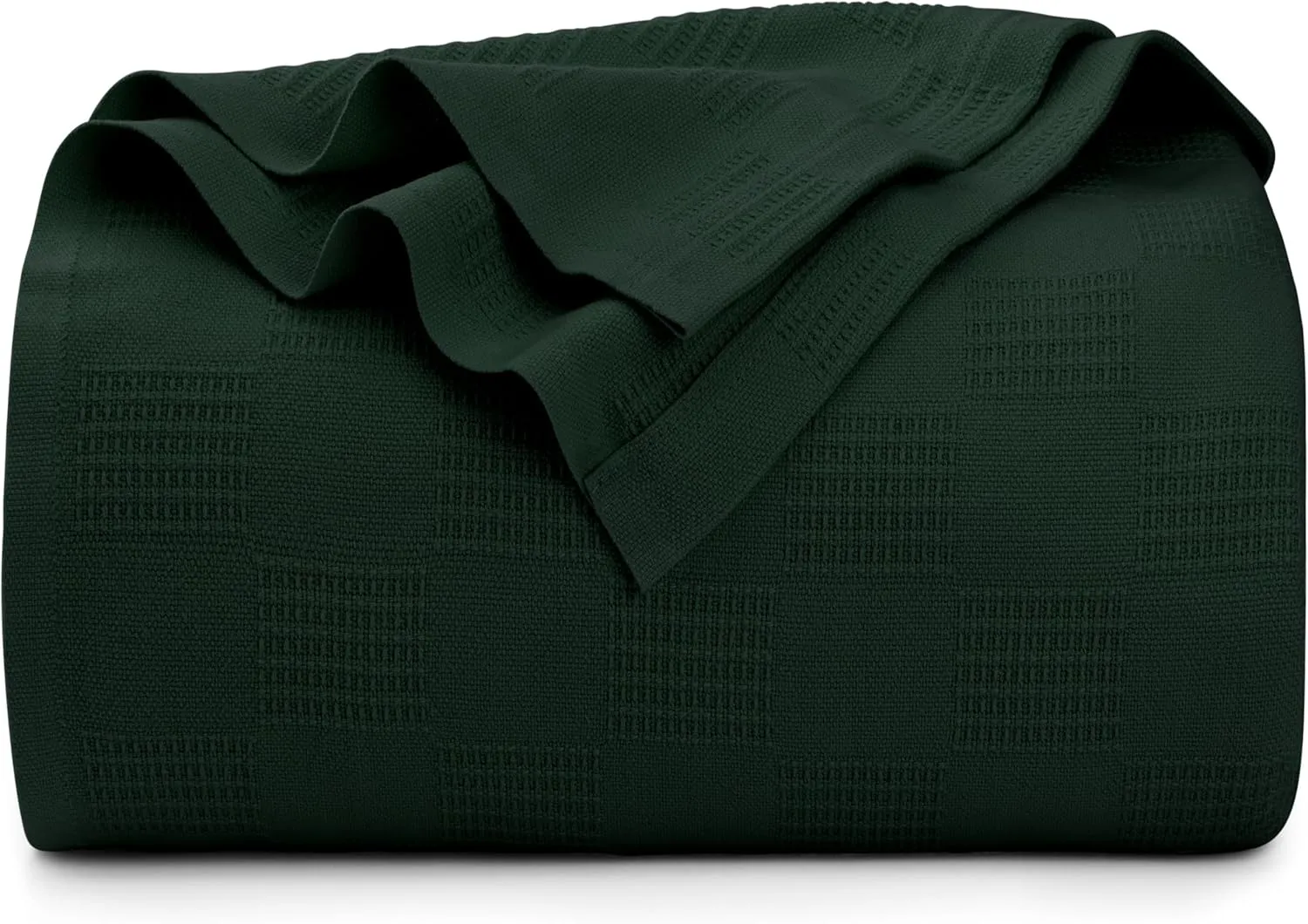 Utopia Bedding Forest Green 100% Cotton Blanket [Queen Size - 90x90 Inch] 350GSM Lightweight, Soft and Breathable Thermal Blanket for All Seasons