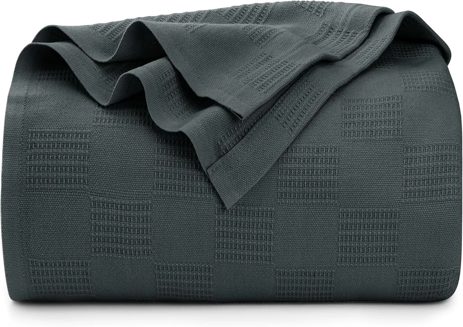 Utopia Bedding Smoke Gray 100% Cotton Blanket [Queen Size - 90x90 Inch] 350GSM Lightweight, Soft and Breathable Thermal Blanket for All Seasons