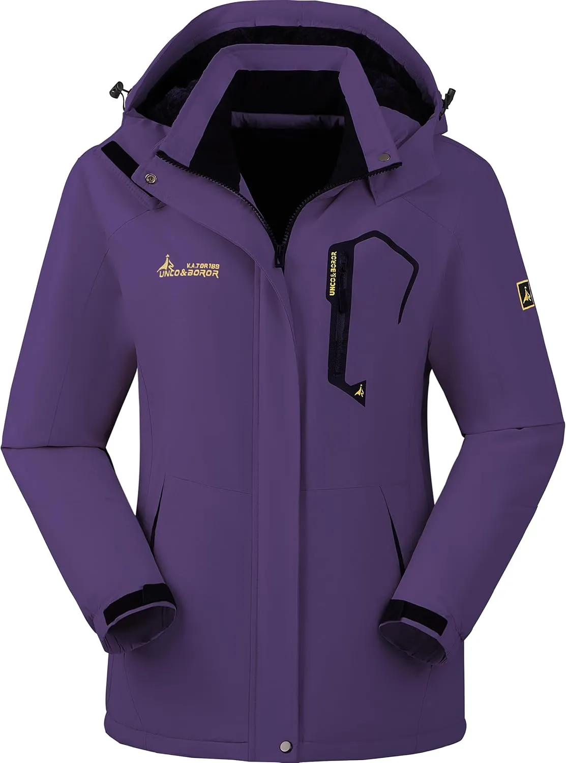 V.A.TOR 189 UNCO&BOROR Women Thermal Insulated Ski Jacket,Waterproof Windproof Coat with Hood for Hiking & Snowboarding