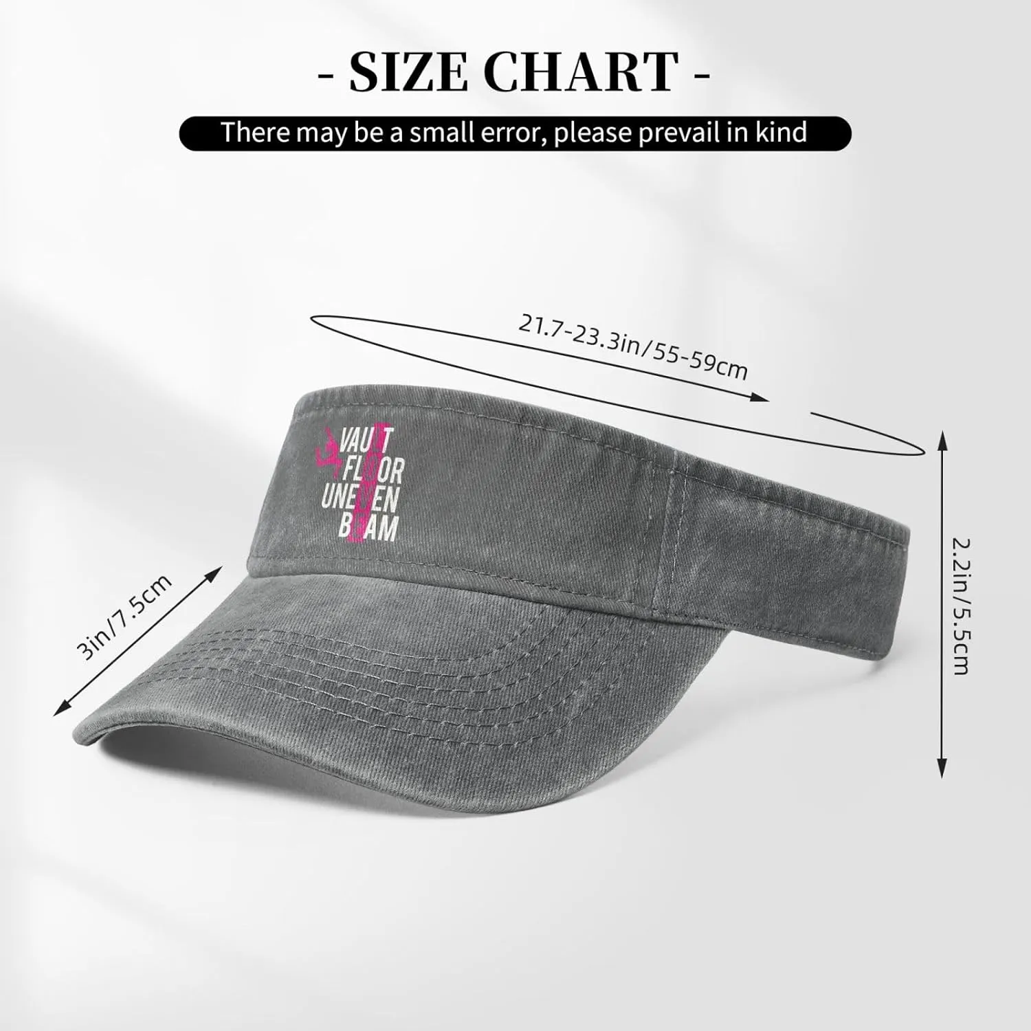 Vault Floor Uneven Beam Sun Visor Hats for Women Men Adjustable Cotton Sun Hat Golf Cap