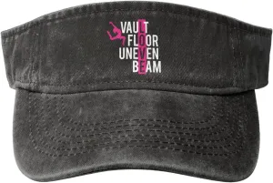 Vault Floor Uneven Beam Sun Visor Hats for Women Men Adjustable Cotton Sun Hat Golf Cap