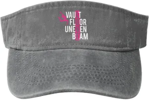 Vault Floor Uneven Beam Sun Visor Hats for Women Men Adjustable Cotton Sun Hat Golf Cap
