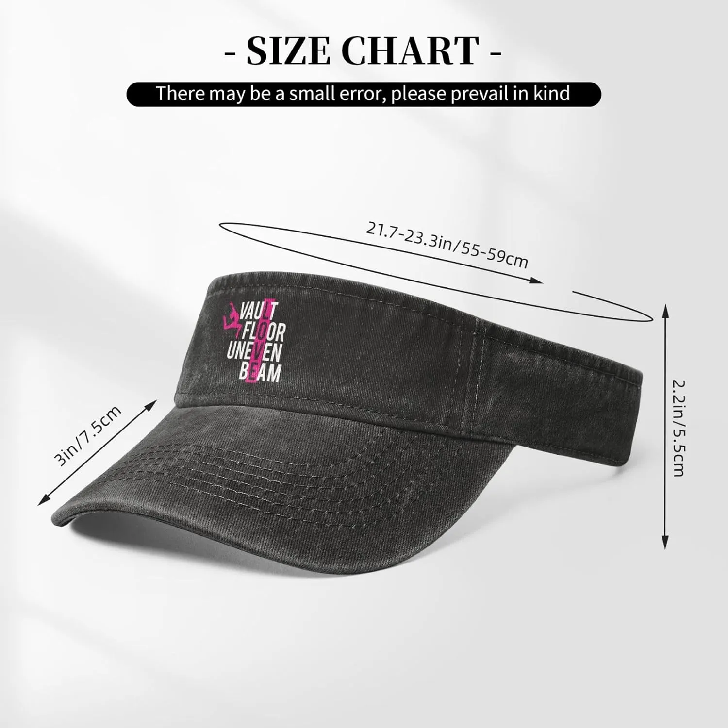 Vault Floor Uneven Beam Sun Visor Hats for Women Men Adjustable Cotton Sun Hat Golf Cap