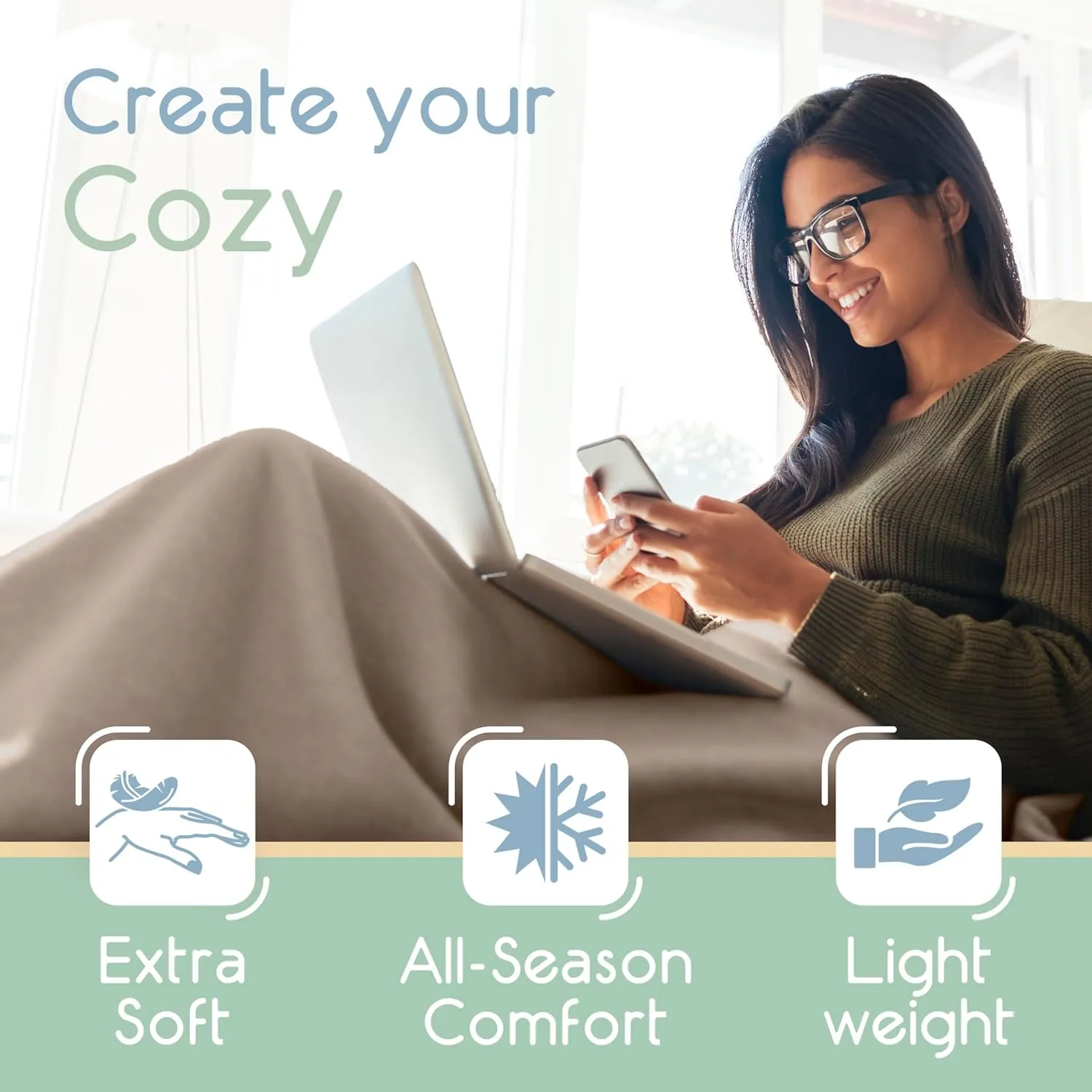 Vellux King Size Microfleece Blanket | Fleece Bed Blanket | All-Season Comfort | Supersoft Lightweight | Plush Throw Blanket for Bed Couch or Sofa | Pet-Friendly | Nutmeg
