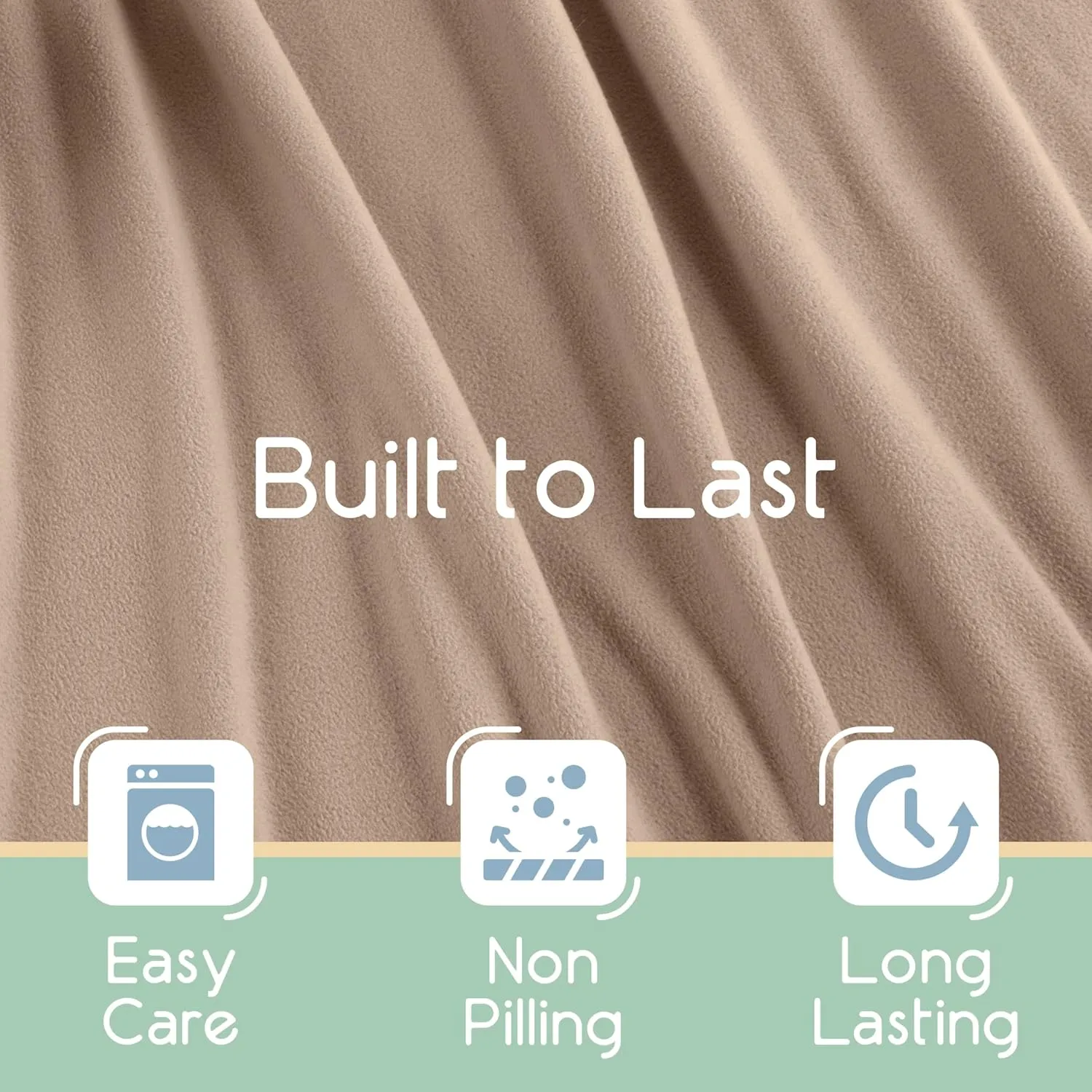 Vellux King Size Microfleece Blanket | Fleece Bed Blanket | All-Season Comfort | Supersoft Lightweight | Plush Throw Blanket for Bed Couch or Sofa | Pet-Friendly | Nutmeg