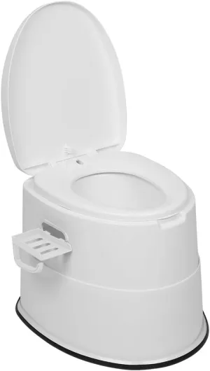 VERYKE Portable Toilet | Indoor Outdoor Commode w/Detachable Inner Bucket & Removable Paper Holder, Lightweight & Compact for Camping, Boat, Van, Emergency Use (White)