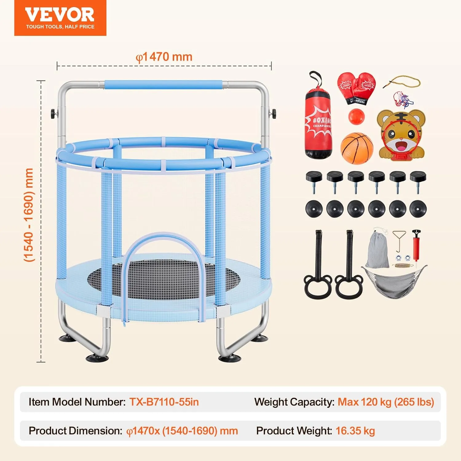 VEVOR Trampoline Indoor Outdoor Trampoline