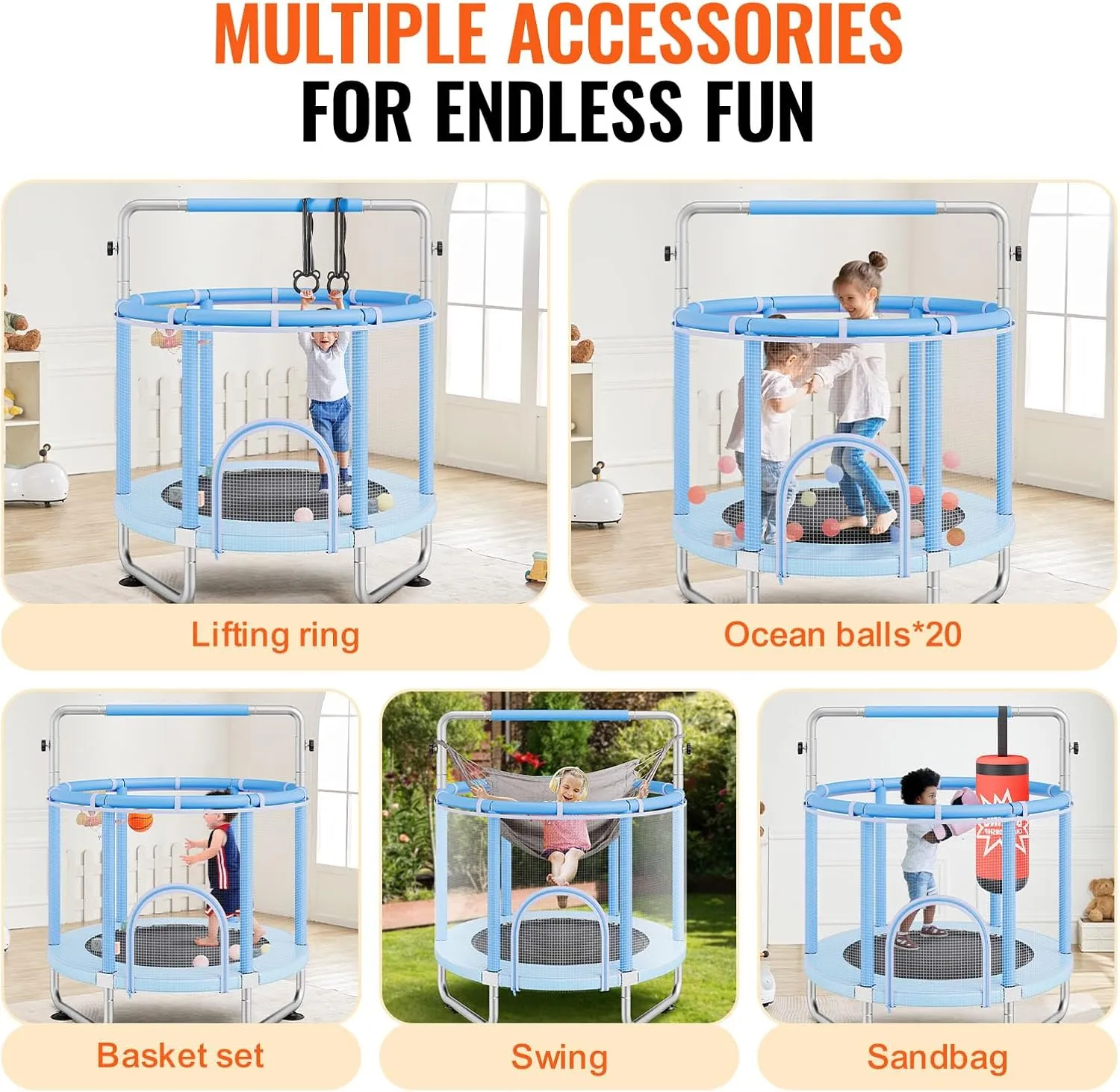 VEVOR Trampoline Indoor Outdoor Trampoline