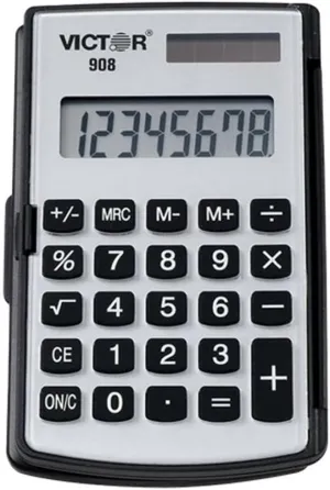 Victor 908 Portable Pocket/handheld Calculator, 8-Digit Lcd