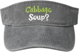 Vintage Cabbage Soup Sun Visor Hats for Women Men Cotton Adjustable Sports Empty Top Golf Cap