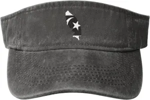 Vintage Flag Map of Terengganu Sun Visor Hats for Women Men Cotton Adjustable Sports Empty Top Golf Cap