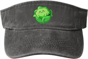 Vintage Lovely Cabbage Sun Visor Hats for Women Men Cotton Adjustable Sports Empty Top Golf Cap