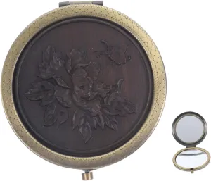 Vintage Round Mirror Square Purse Pocket Wallet Girl Wallets Portable Makeup Mirror Mini Cosmetic Mirror Cosme