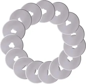 WA Portman 15pc Rotary Cutter Blades 45mm - SKS-7 Steel Rotary Blades 45mm Refill for Fabric Cutting, Quilting and Sewing