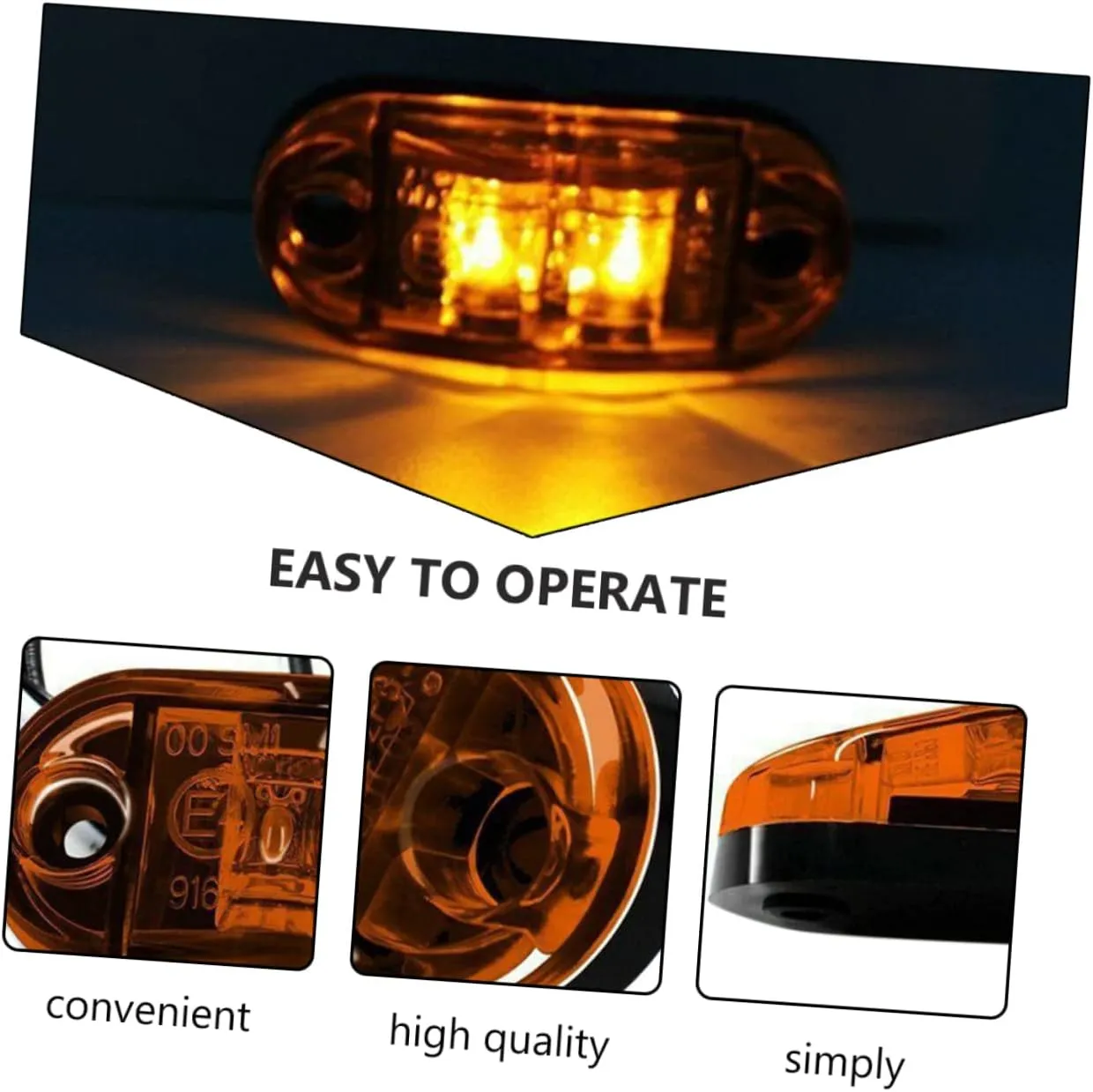 Wakauto 8 Pieces Trailer Rear Light Led Marker Lights For Trucks Marker Light Bulb Marker Light Front Side Marker Led Signal E4 Personal Computer
