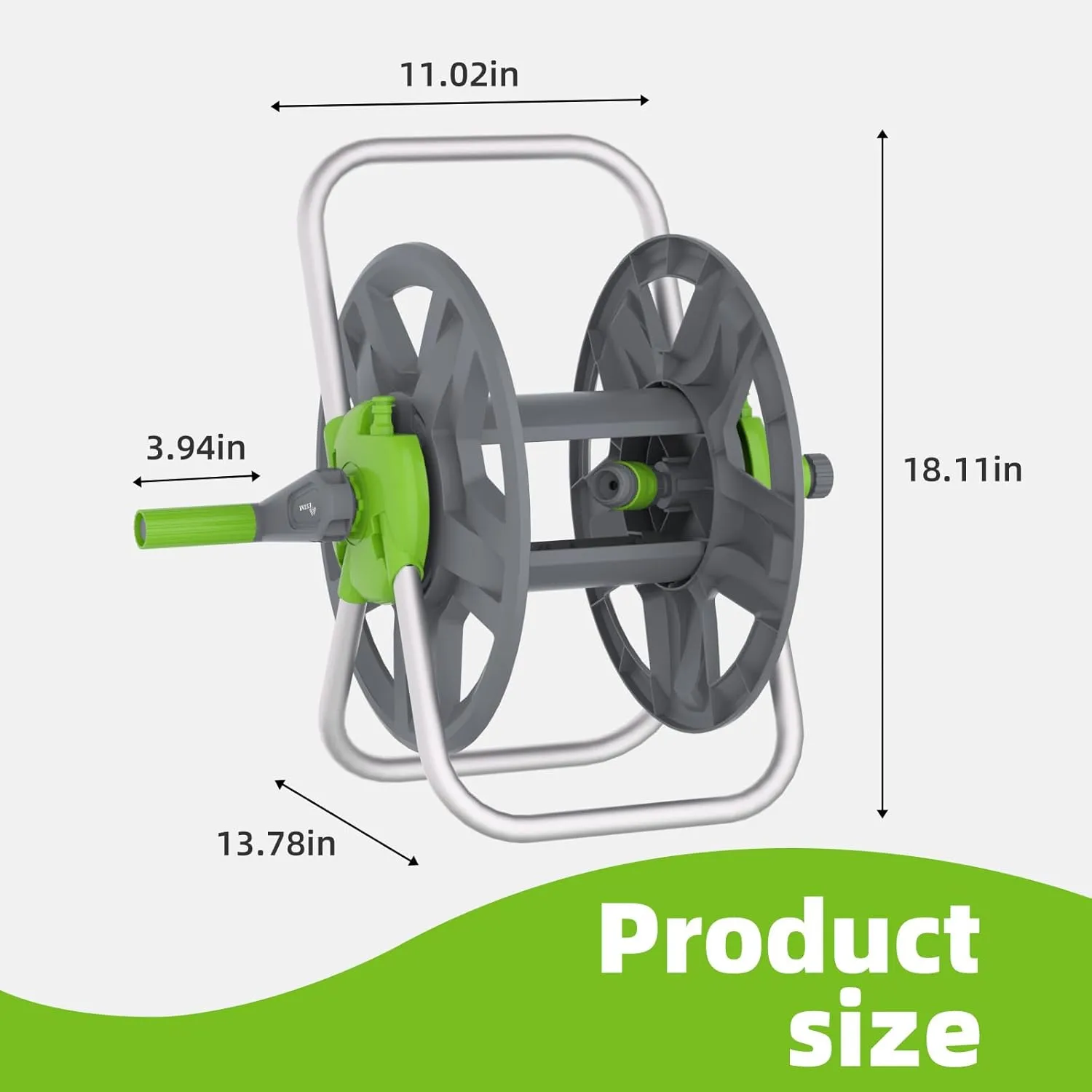 Water Hose Reel Cart, Holds 65-130 Ft of 5/8 Inch Hose, Wall Mounted Garden Hose Cart, Portable Hose Reel for Convenient Storage and Watering