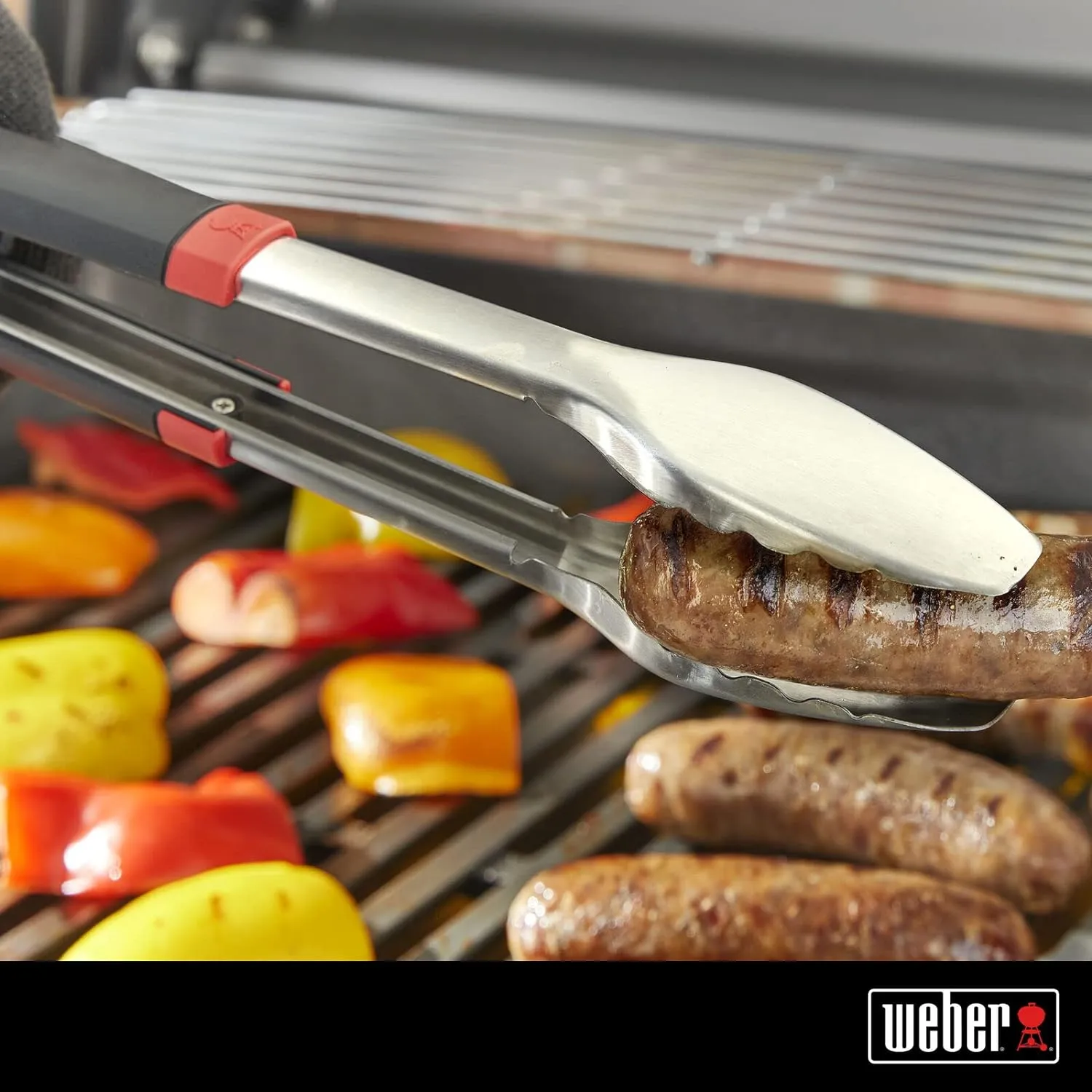 Weber 6317 Grill Tongs, Black/Silver, 40.64 cm*4.064 cm*4.3942 cm