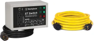 Westinghouse Outdoor Power Equipment ST Switch, Black and White & Champion 25-Foot 30-Amp 250-Volt Generator Power Cord for Manual Transfer Switch (L14-30P to L14-30R)