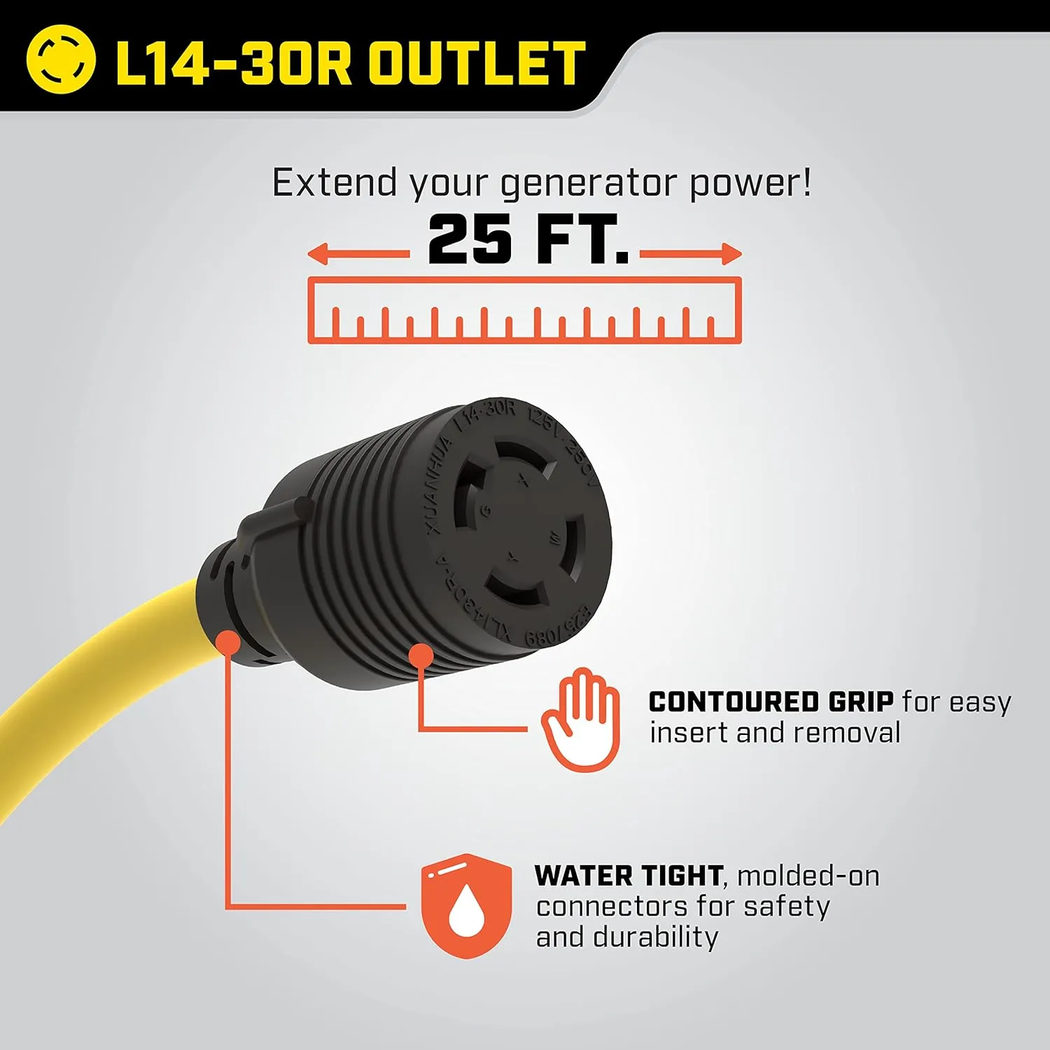 Westinghouse Outdoor Power Equipment ST Switch, Black and White & Champion 25-Foot 30-Amp 250-Volt Generator Power Cord for Manual Transfer Switch (L14-30P to L14-30R)