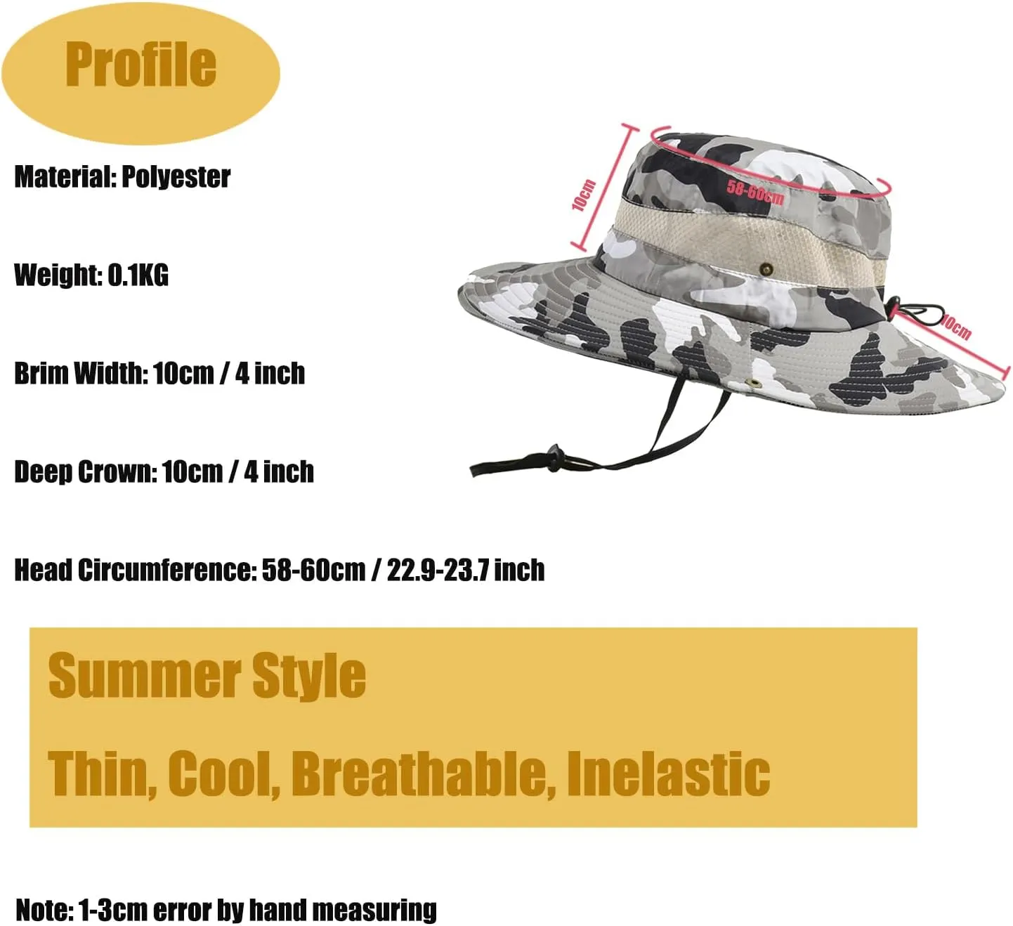 Wide Brim Military Camouflage Hat Summer Fishing Hunting Camping Hiking Cap Outdoor Sun Hat Boonie Hat