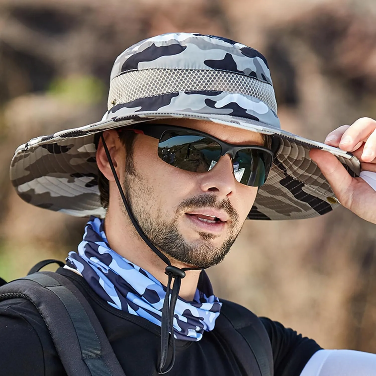 Wide Brim Military Camouflage Hat Summer Fishing Hunting Camping Hiking Cap Outdoor Sun Hat Boonie Hat