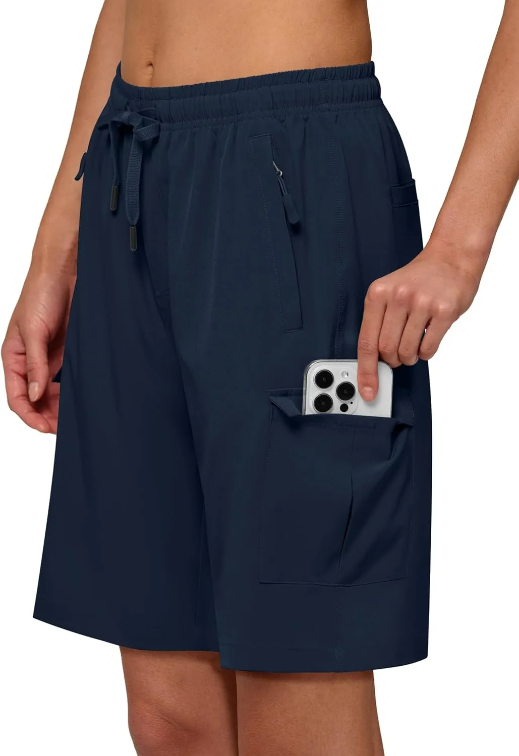Willit Women's 7''/9" Hiking Cargo Athletic Shorts with Zipper Pockets Quick Dry for Camping, Golf, Travel Water Resistant