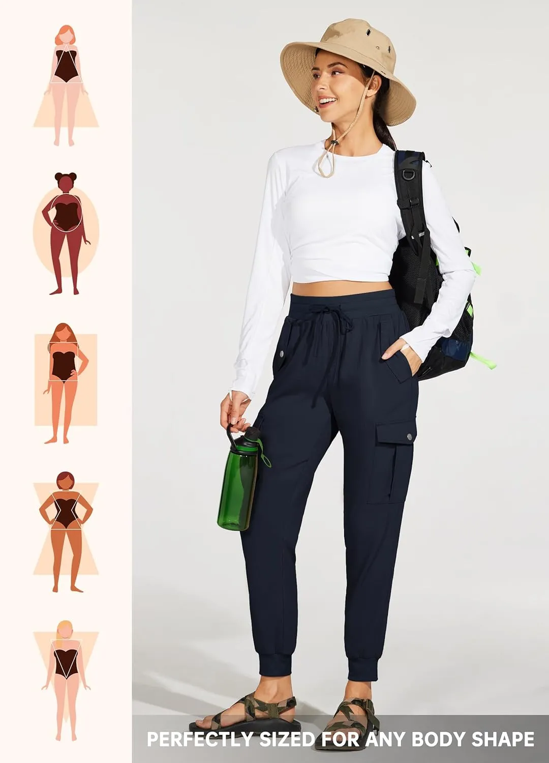 Willit Women's Hiking Pants Cargo Joggers Lightweight Quick Dry Athletic Workout Travel Casual Pants Pockets