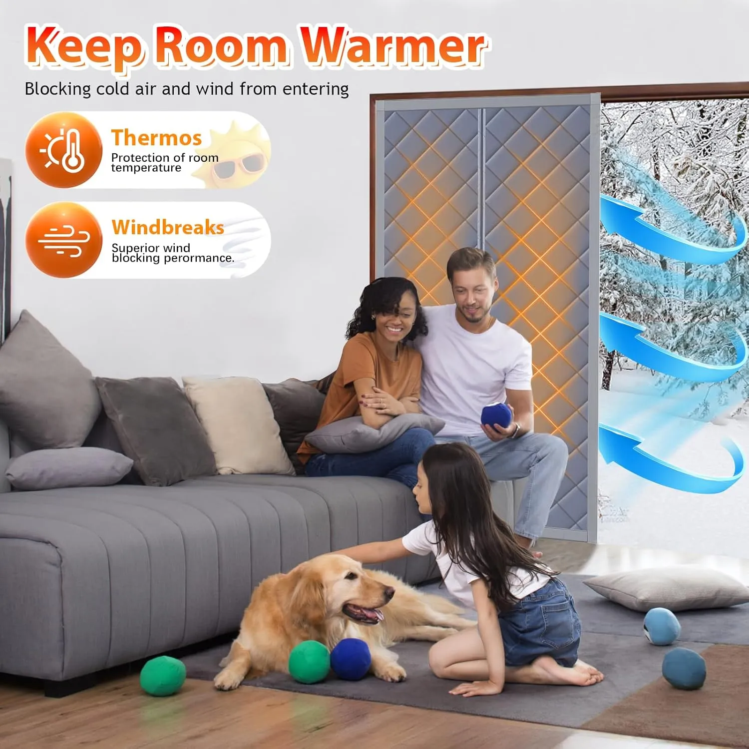 Winter Door Curtain Fits Door Size 32" X 80" Magnetic Thermal Insulated Curtain Insulation Cover Blanket Insulation Oxford Cloth Thicken Cotton as Privacy Temporary to Soundproof
