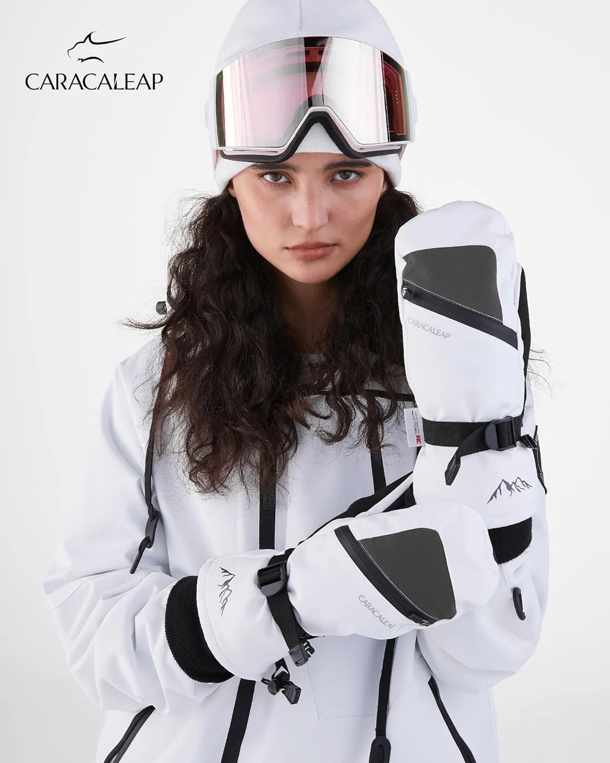 Winter Ski Mittens for Men Women Cold Weather- Warm Snowboard Mittens Gloves Waterproof Snow Sports Mitts Gloves