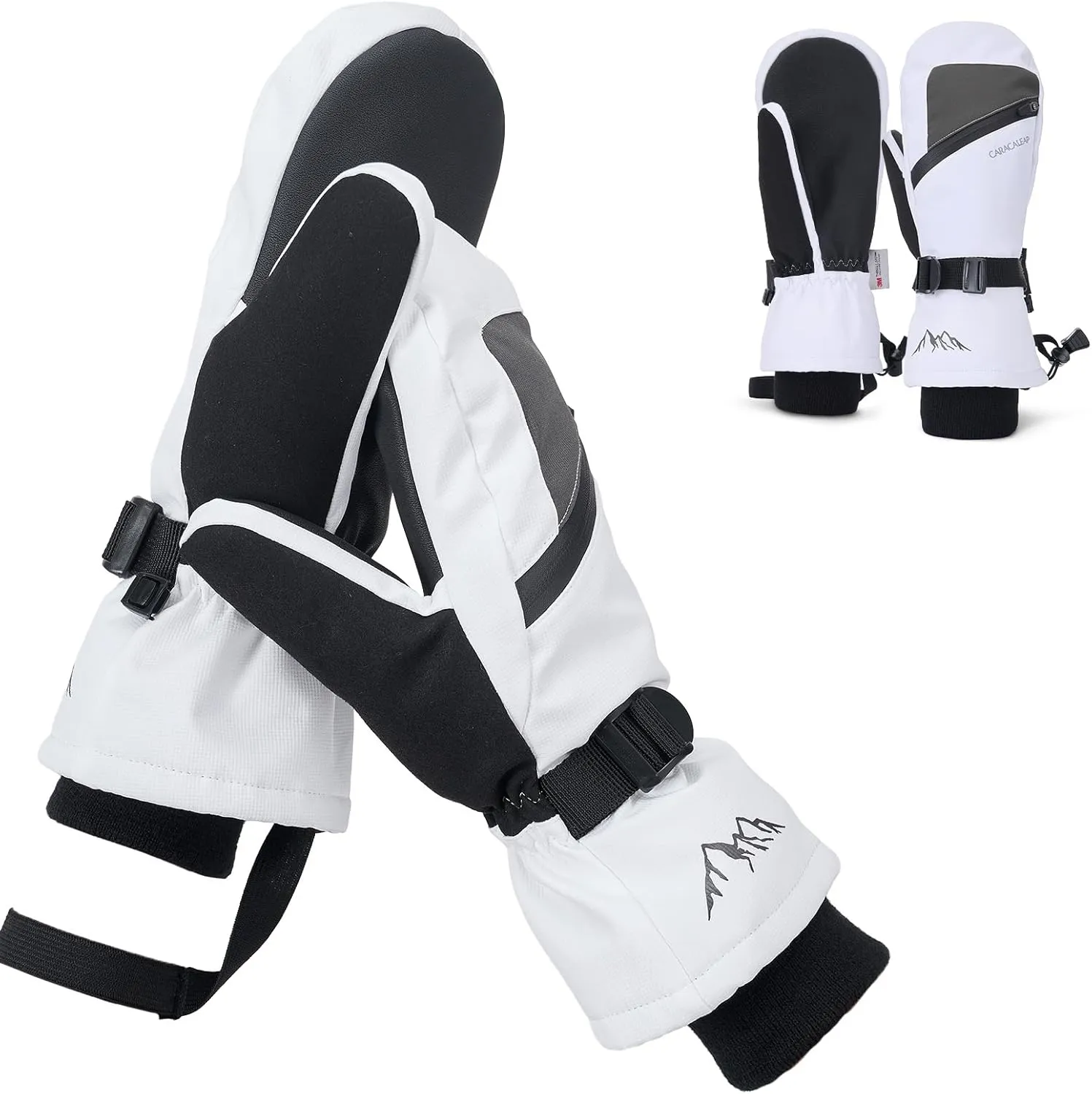 Winter Ski Mittens for Men Women Cold Weather- Warm Snowboard Mittens Gloves Waterproof Snow Sports Mitts Gloves