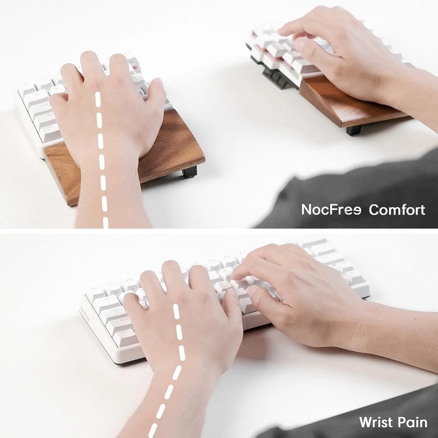 Wireless Ergonomic Split Mechanical Keyboard with Wrist Rest- Linear, RGB, Foam, Hot-Swappable, Compact 60% Layout, Palm Rest, Programmable for Mac & Windows, PBT Keycaps
