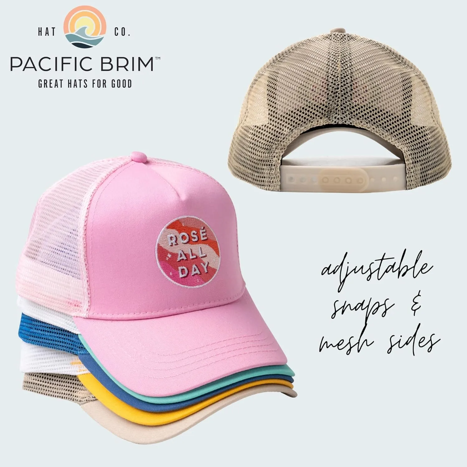 Women's and Men's Adjustable Cap Mesh Side Panels Trucker Hat