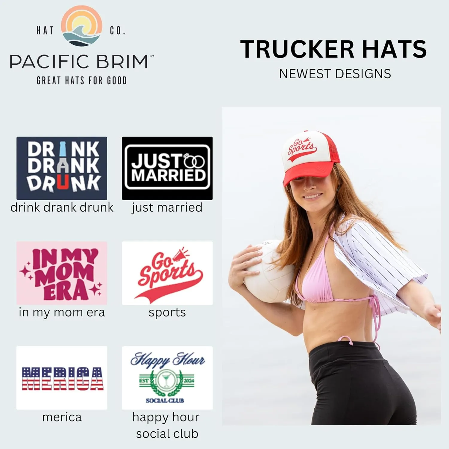 Women's and Men's Adjustable Cap Mesh Side Panels Trucker Hat