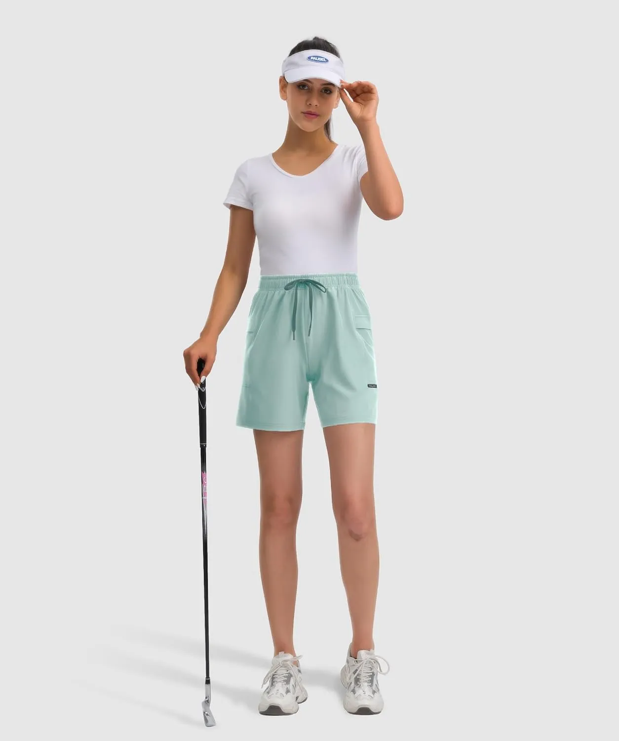 Women's Hiking Cargo Casual Shorts 6 inches Lightweight Quick Dry Athletic Shorts for Golf Workout Travel Summer 2025