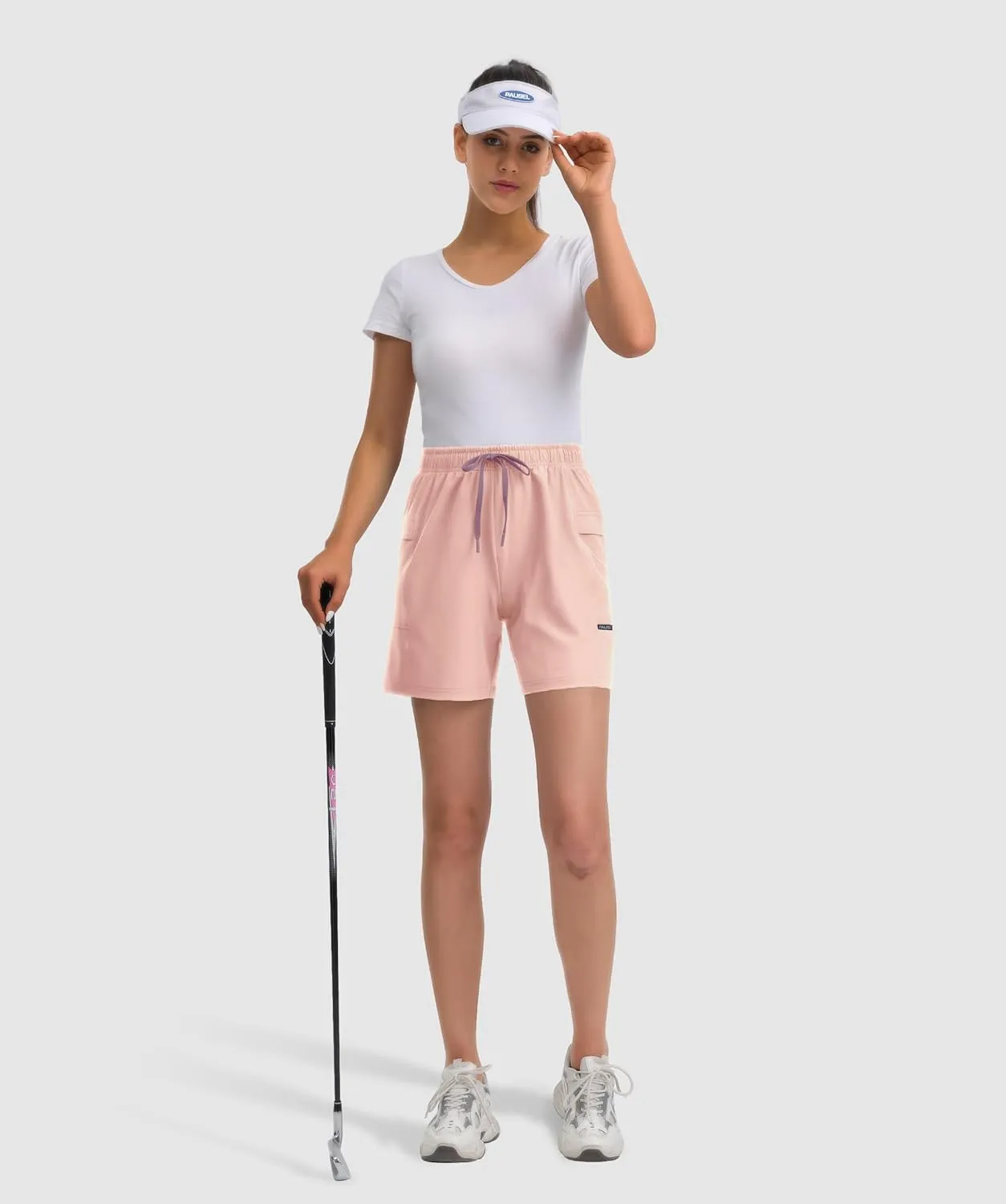 Women's Hiking Cargo Casual Shorts 6 inches Lightweight Quick Dry Athletic Shorts for Golf Workout Travel Summer 2025