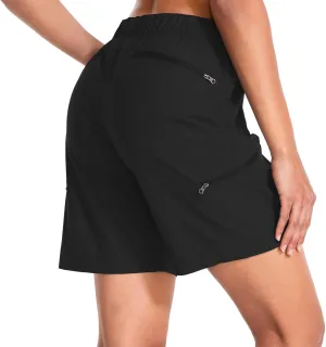 Women's Hiking Shorts Quick Dry Lightweight Summer Golf Bermuda Shorts for Outdoor Athletic with Zipper Pockets