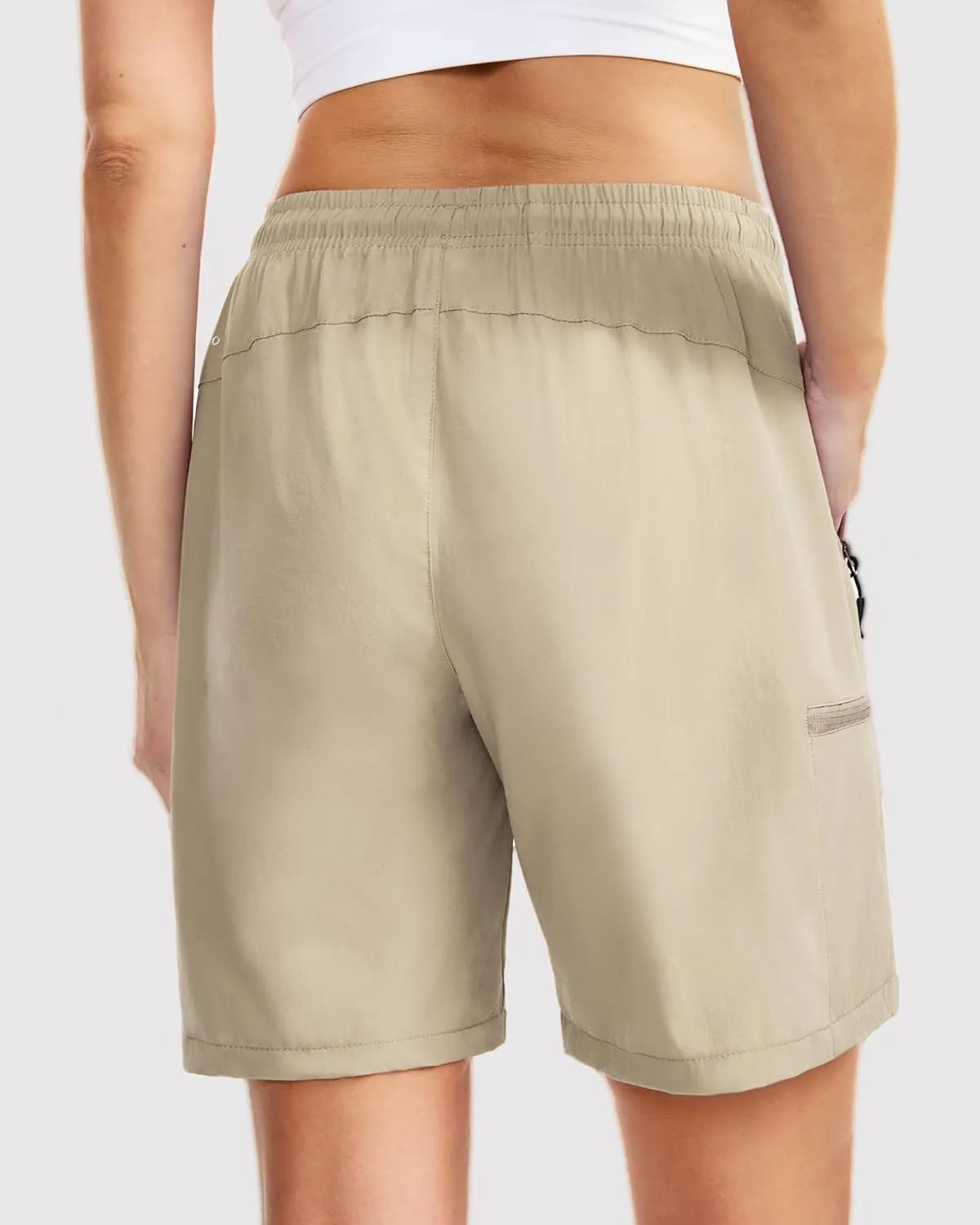 Women's Lightweight Hiking Cargo Shorts Quick Dry Athletic Shorts for Camping Travel Golf with Zipper Pockets
