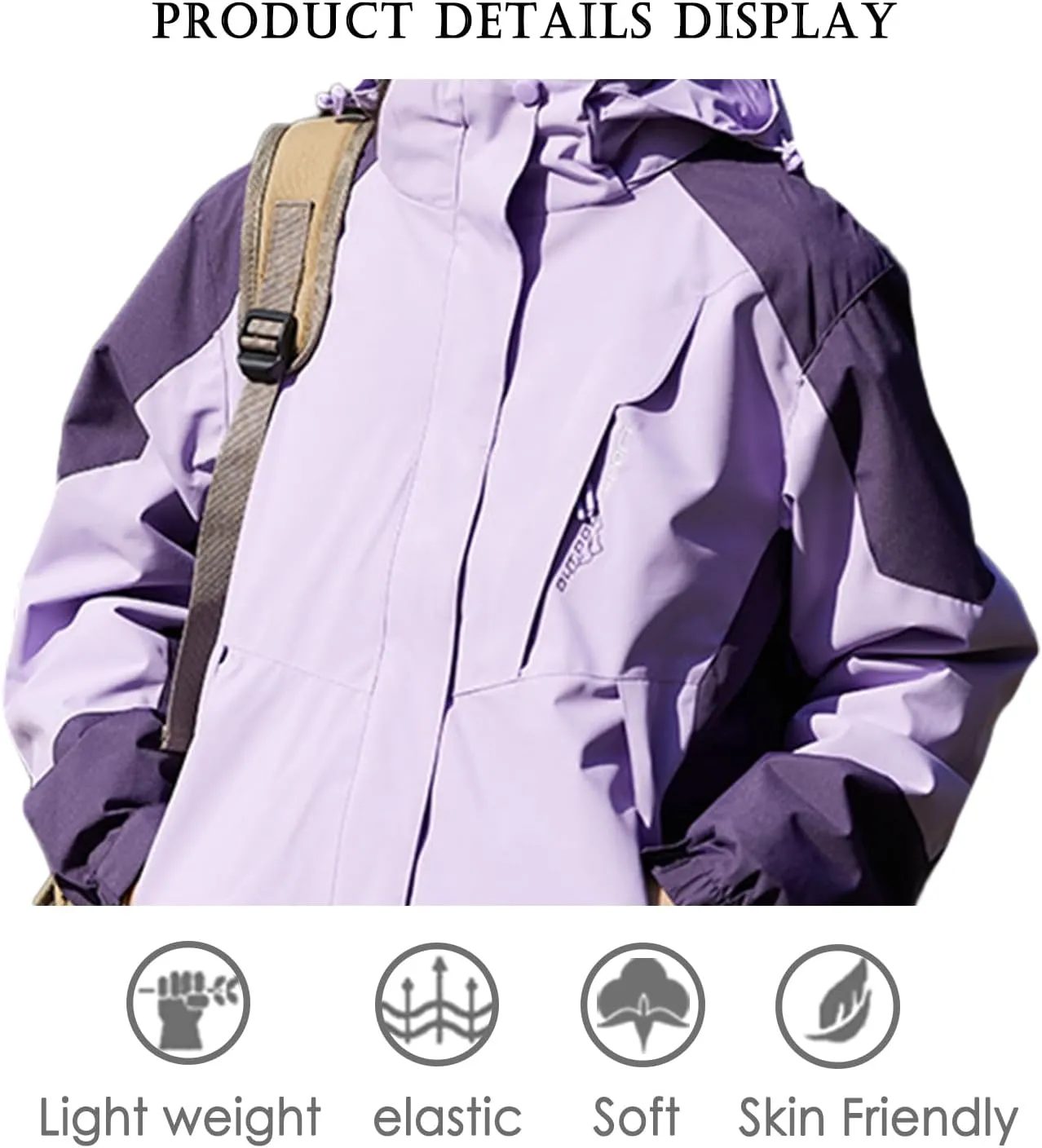 Women's Waterproof Rain Jacket Lightweight Hooded Raincoat for Hiking Travel Outdoor Softshell Windbreaker Jacket