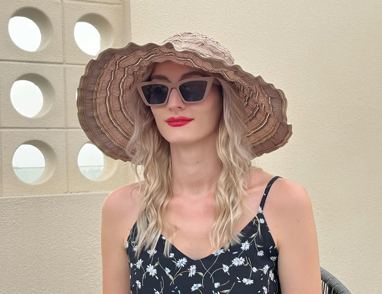Womens Wide Brim Sun Hat Travel Foldable Vintage Summer Beach UV Hats