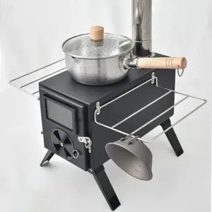 Wood Burning Stove Portable Camping Outdoor Fire Pit Black Stainless Steel Tent Stove for Cooking & Heating Campfire Cooking