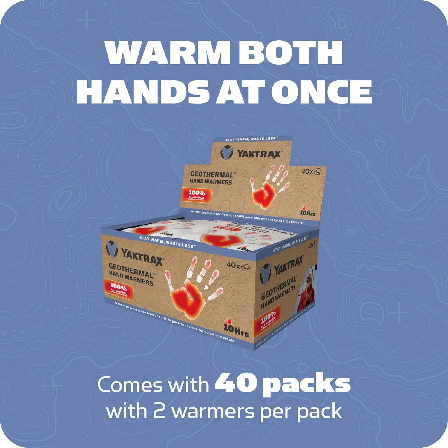 Yaktrax Geothermal Hand Warmers- Air-Activated, Up to 10 Hours of Heat - Compact and Portable Warmth for Outdoor Activities, Winter Sports, and Emergency Kits