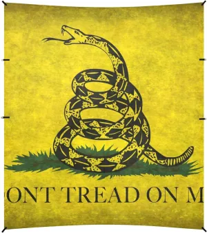 Yellow Snake Don't Tread on Me Flag Beach Canopy UPF50  Protection Waterproof Large Sun Shelter with Sand Pockets for Family Travel
