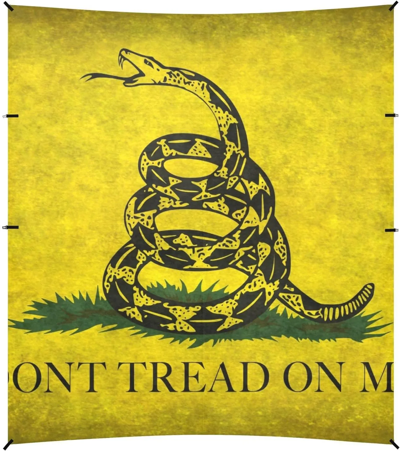 Yellow Snake Don't Tread on Me Flag Beach Canopy UPF50  Protection Waterproof Large Sun Shelter with Sand Pockets for Family Travel