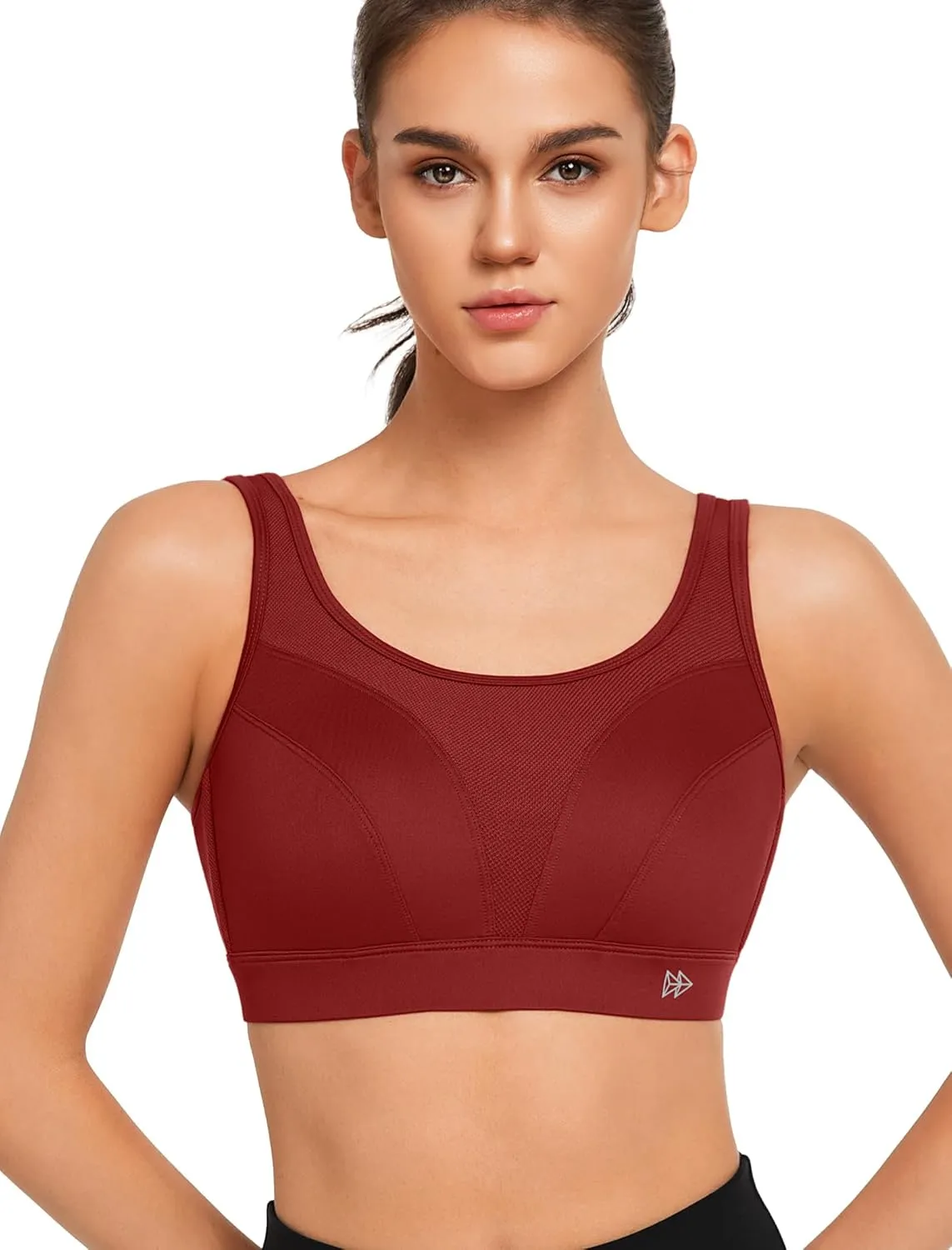 Yvette Adjustable Molded Cup Supportive Sports Bras - High Impact Wireless Bra for Large Breasts