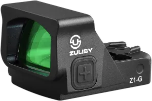 Z1-G 4 MOA Micro Green Dot Sight, for RMS RMSc 407K Footprint Compact Pistol Mount, Shake Awake 1x22mm Mini Open Reflex Sight, 1 Click 1 MOA