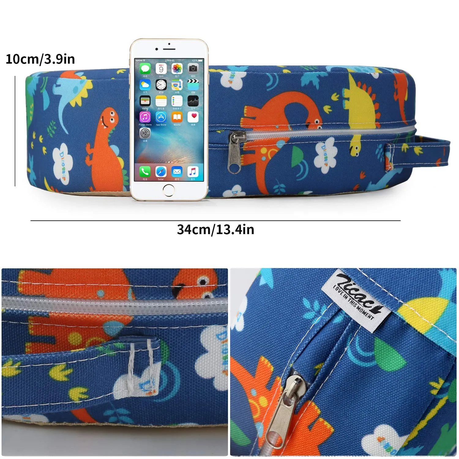 Zicac Portable Seat Cushion Washable with Non-Slip Bottom, Detachable Strong Support Cushion for Toddler Kids Baby Infant