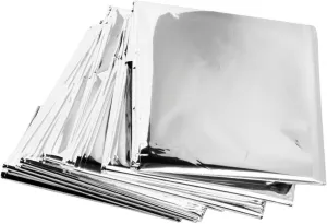 ZIP Emergency Mylar Thermal Blankets (Pack of 100) - Individually Packaged- 84" x 52"