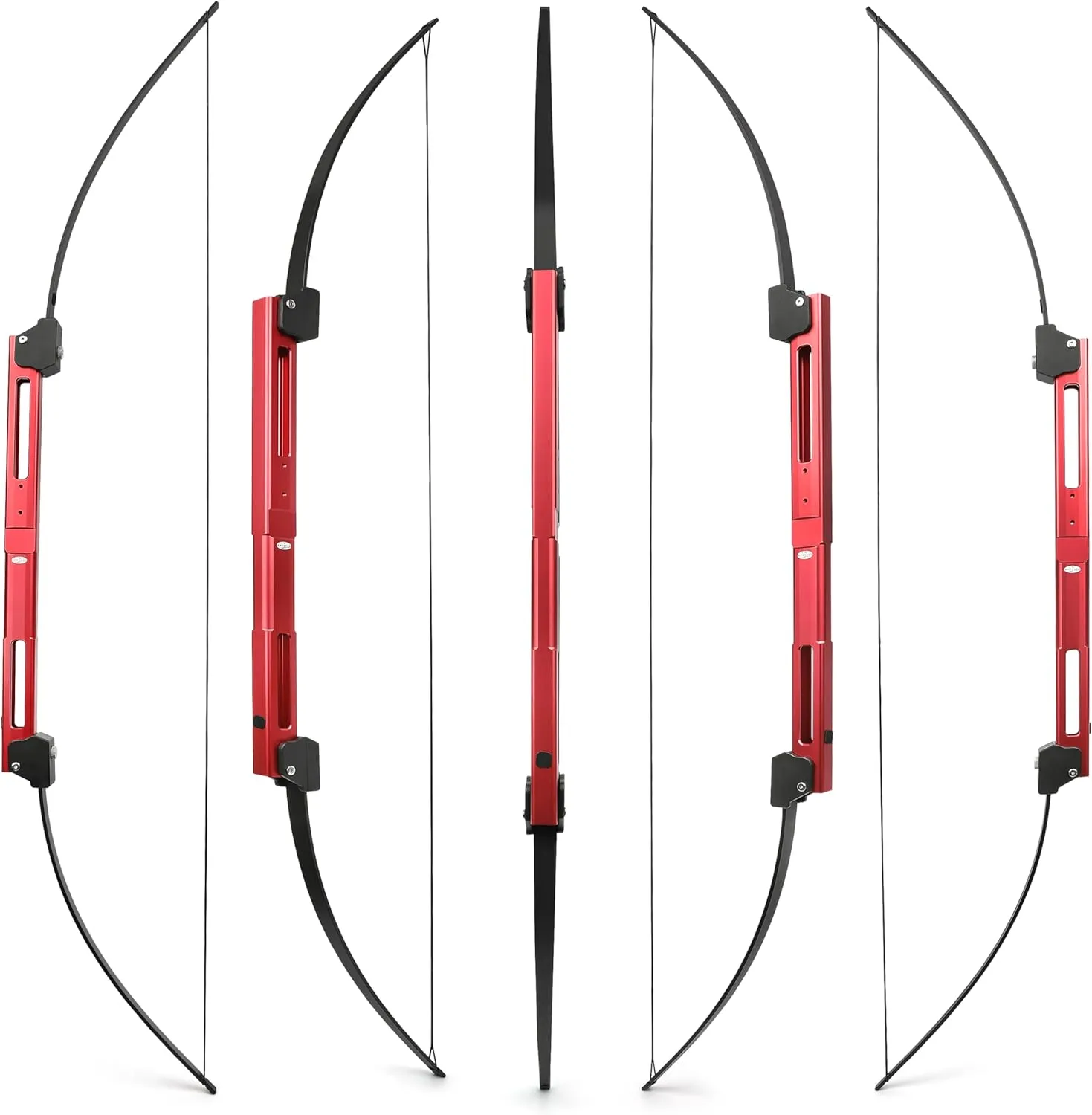 ZSHJGJR 58" Folding Bow Tactical Survival Bow 35lbs with Aluminum Alloy Riser Archery Longbow Recurve Bow Right/Left Hand for Hunting Target Shooting